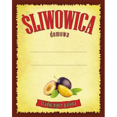 Etykieta ŚLIWOWICA TRADYCYJNIE PALONA