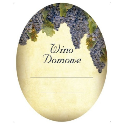 Etykieta owalna CIEMNE WINOGRONA