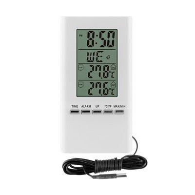 Elektroniczny termpometr z zegarem - 172802