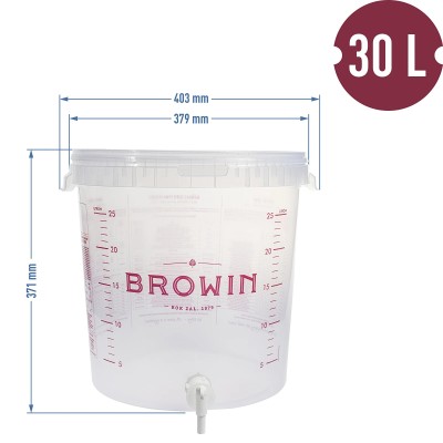 Pojemnik fermentacyjny BROWIN 30L  uszczelka  kranik